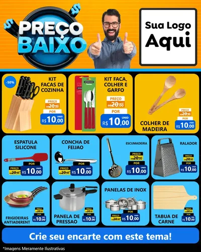 Modelo de Rede Social para Feed Instagram com o tema Preço Baixo para Utilidades Domésticas