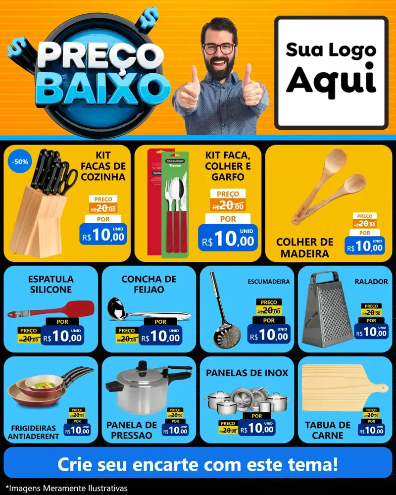 Modelo de Rede Social para Feed Instagram com o tema Preço Baixo para Utilidades Domésticas