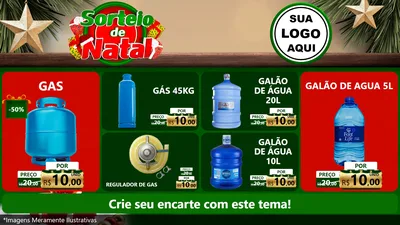 Modelo de TV para TV Horizontal com o tema Sorteio de Natal para Água e gás