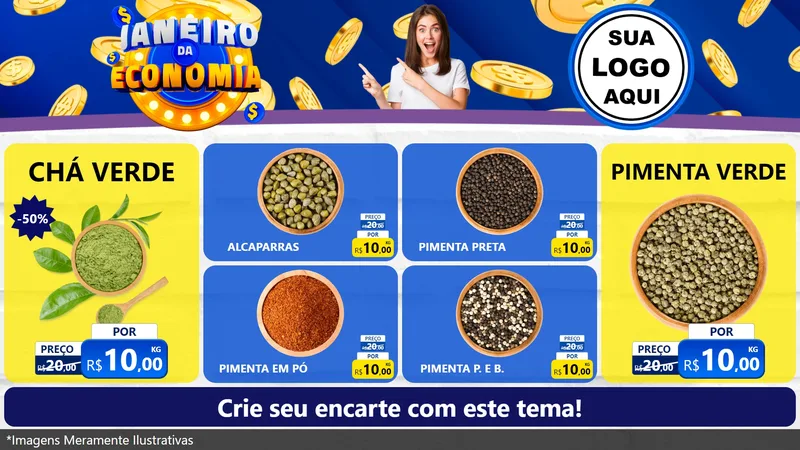 Modelo de TV para TV Horizontal com o tema Janeiro da Economia para Produtos Naturais