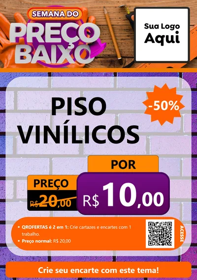 Modelo de Cartaz para Cartaz A4 Vertical com o tema Semana do Preço Baixo - Construção para Material para Construção