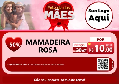 Modelo de Cartaz para Cartaz A4 Horizontal com o tema Feliz Dia Das Mães para Bebês