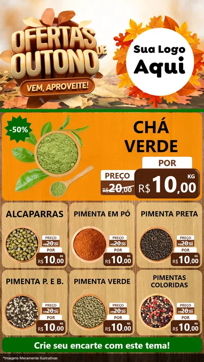Modelo de Rede Social para Stories com o tema Ofertas de Outono - Vem, Aproveite! para Produtos Naturais