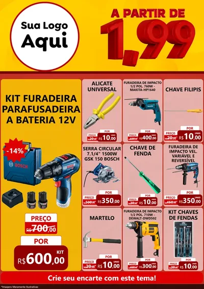 Modelo de Encarte para Encarte A4 Vertical com o tema A Partir de Um e Noventa e Nove - 1,99 para Maquinas e Ferramentas