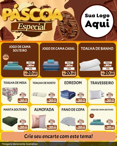 Modelo de Rede Social para Feed Instagram com o tema Páscoa Especial para Cama, Mesa e Banho