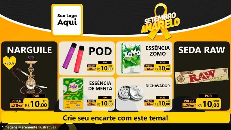 Modelo de TV para TV Horizontal com o tema Setembro Amarelo para Tabacaria
