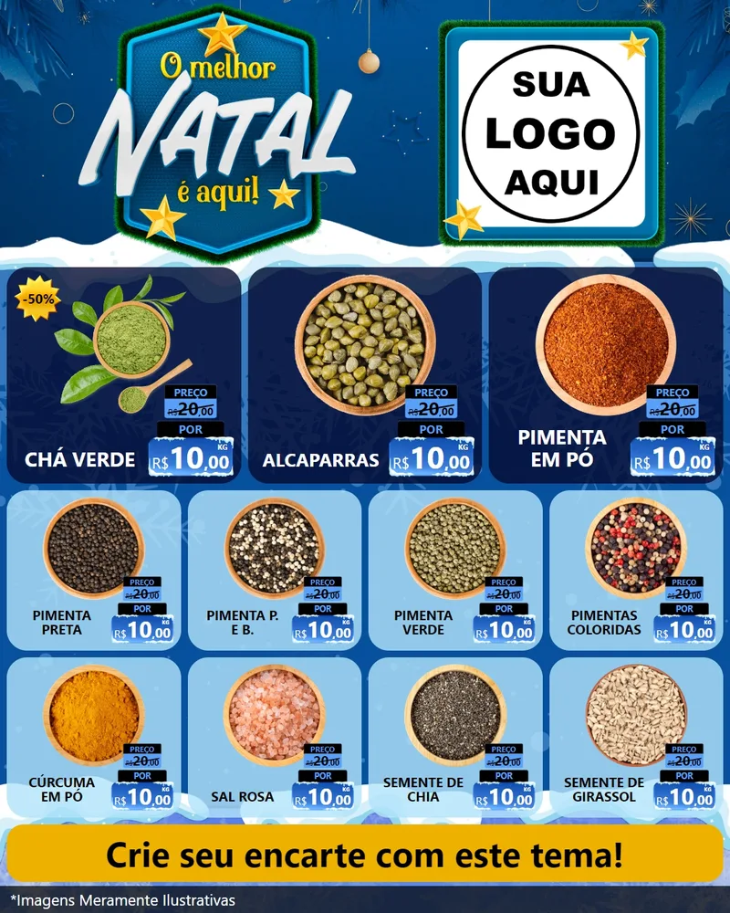Modelo de Rede Social para Feed Instagram com o tema O Melhor Natal É Aqui! para Produtos Naturais