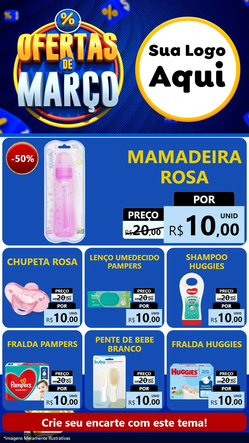 Modelo de Rede Social para Stories com o tema Ofertas de Março para Bebês