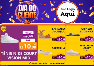 Modelo de Encarte para Encarte A4 Horizontal com o tema Dia do Cliente para Calçados