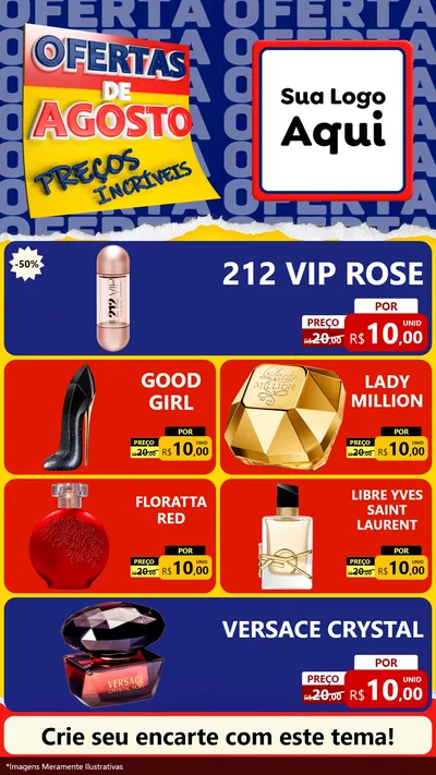Modelo de TV para TV Vertical com o tema Ofertas de Agosto - Preços Incríveis para Perfumes