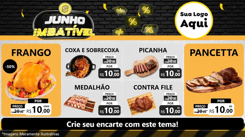Modelo de TV para TV Horizontal com o tema Junho Imbatível para Assados