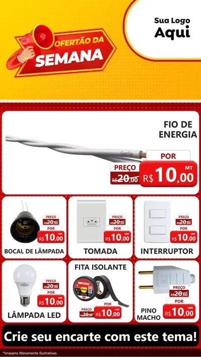 Modelo de Rede Social para Stories com o tema Ofertão da Semana para Materiais Elétricos