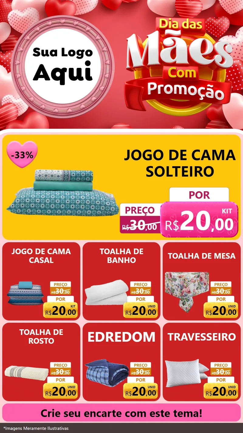 Modelo de Rede Social para Stories com o tema Dia Das Mães Com Promoção para Cama, Mesa e Banho
