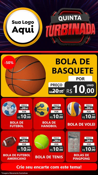 Modelo de Rede Social para Stories com o tema Quinta Turbinada para Artigos Esportivos