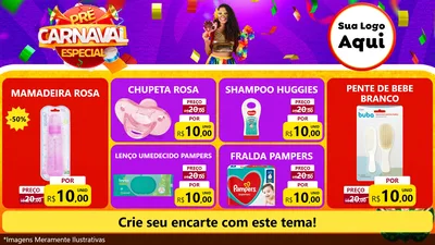 Modelo de TV para TV Horizontal com o tema Pré-Carnaval Especial para Bebês