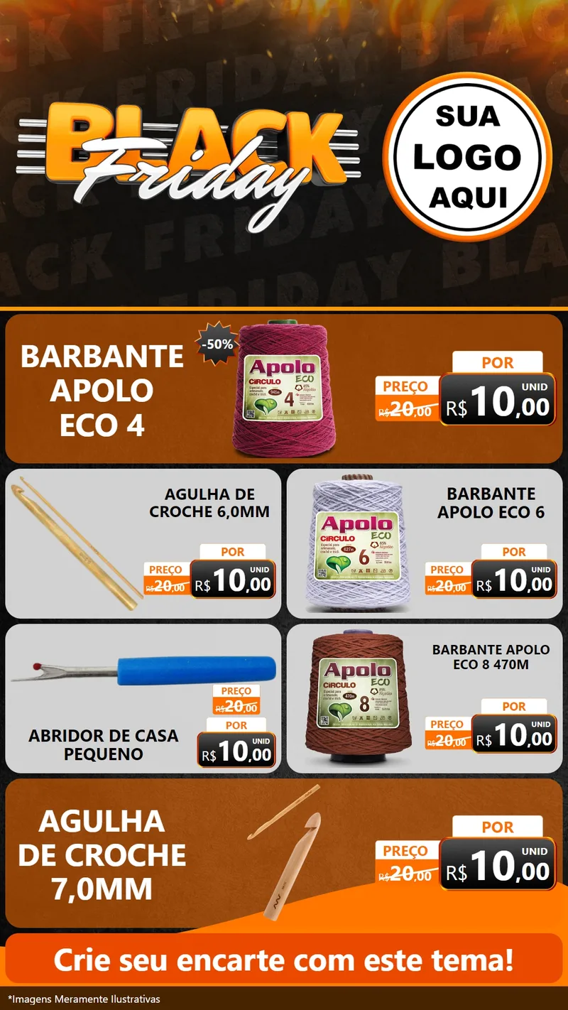 Modelo de TV para TV Vertical com o tema Black Friday para Armarinho e Aviamentos