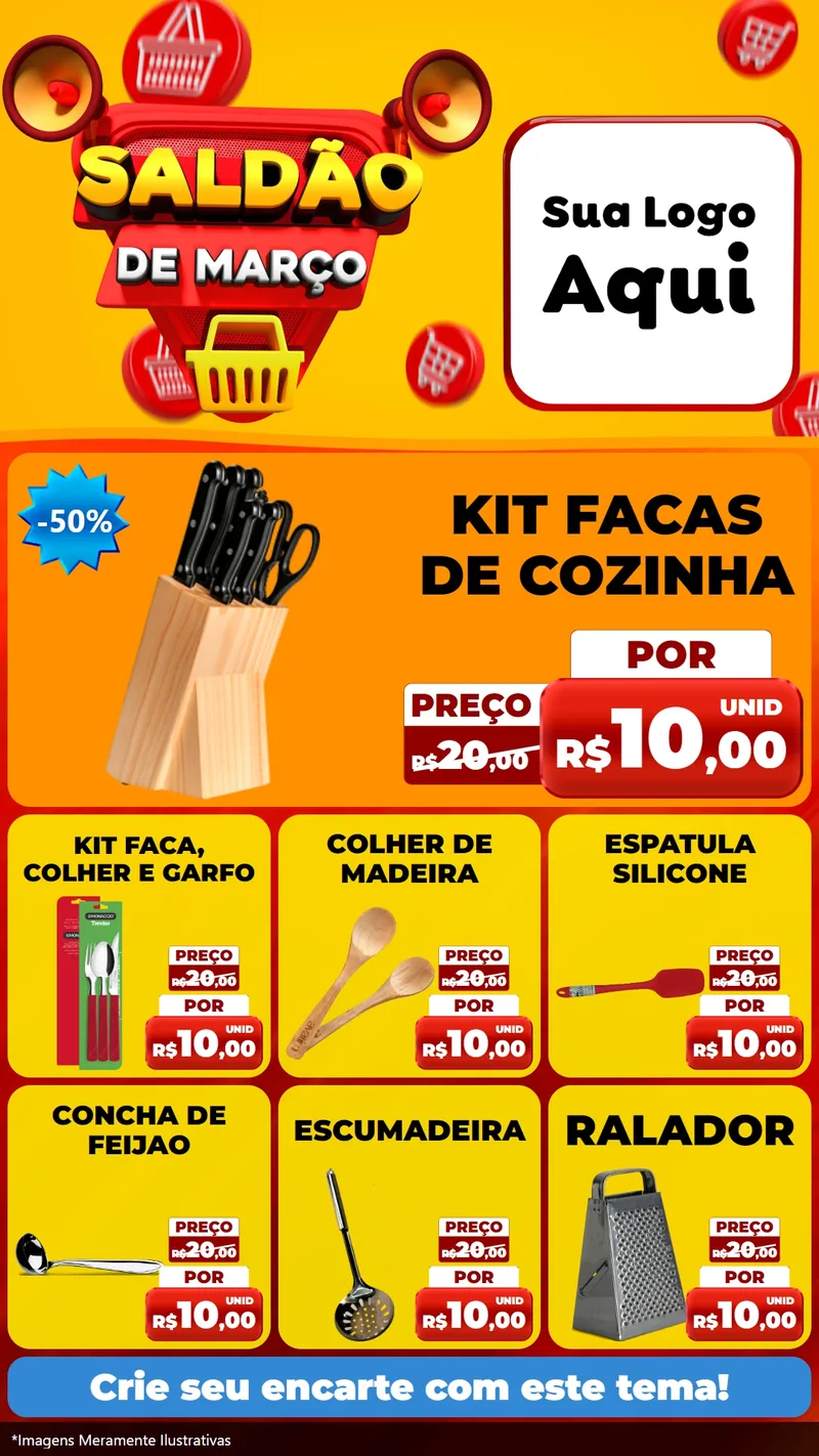 Modelo de Rede Social para Stories com o tema Saldão de Março para Utilidades Domésticas