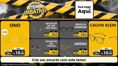 Modelo de TV para TV Horizontal com o tema Setembro Imbatível para Óticas