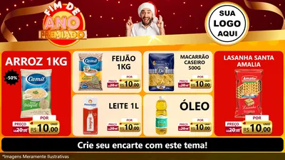 Modelo de TV para TV Horizontal com o tema Fim de Ano Premiado para Supermercado
