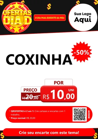 Modelo de Cartaz para Cartaz A4 Vertical com o tema Dia D para Salgadaria
