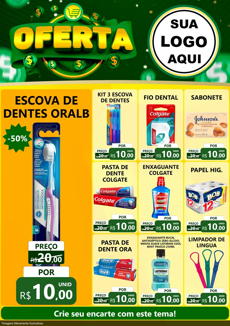 Modelo de Encarte para Encarte A4 Vertical com o tema Oferta para Higiene Pessoal