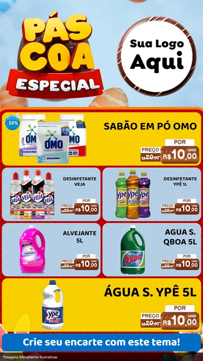 Modelo de TV para TV Vertical com o tema Páscoa Especial para Produtos de Limpeza