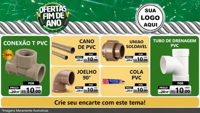 Modelo de TV para TV Horizontal com o tema Ofertas Fim de Ano para Tubos e conexões