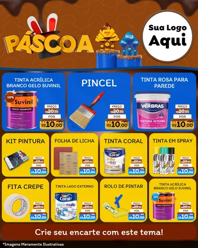 Modelo de Rede Social para Feed Instagram com o tema Páscoa para Tintas e Ferramentas