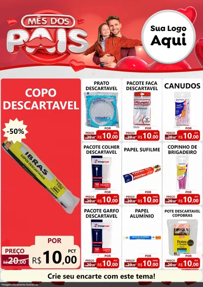 Modelo de Encarte para Encarte A4 Vertical com o tema Mês dos Pais para Embalagens
