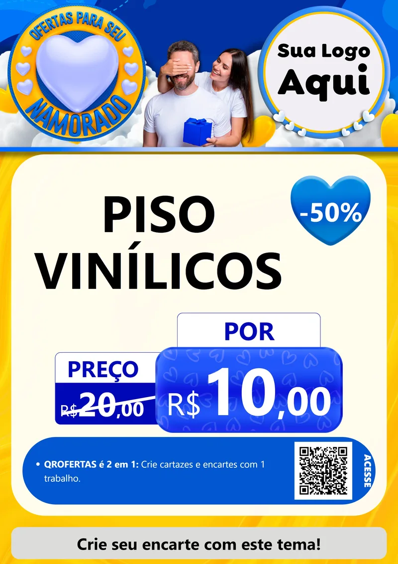 Modelo de Cartaz para Cartaz A4 Vertical com o tema Ofertas Para Seu Namorado para Material para Construção