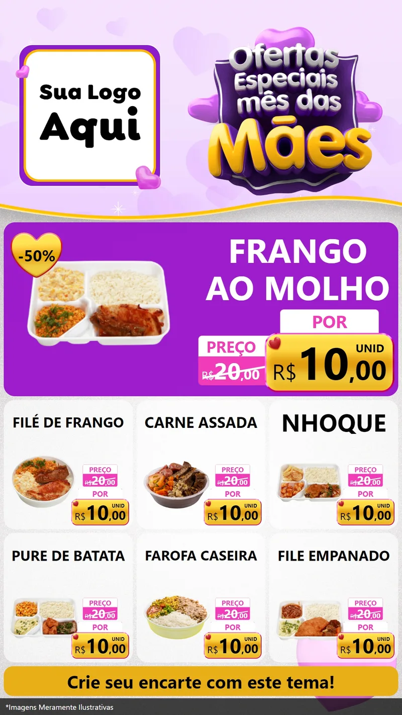 Modelo de Rede Social para Stories com o tema Ofertas Especiais - Mês das Mães para Restaurante