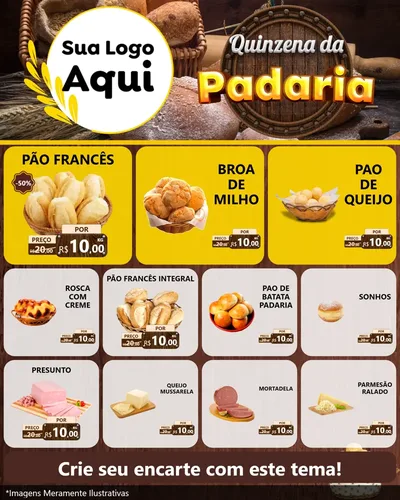 Modelo de Rede Social para Feed Instagram com o tema Quinzena da Padaria para Padaria