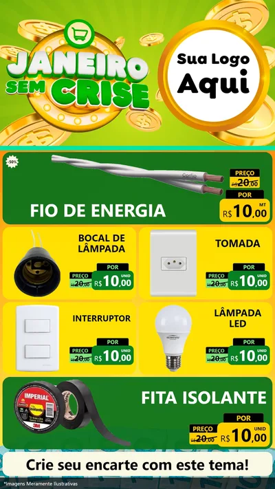 Modelo de TV para TV Vertical com o tema Janeiro Sem Crise para Materiais Elétricos