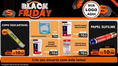 Modelo de TV para TV Horizontal com o tema Black Friday para Embalagens