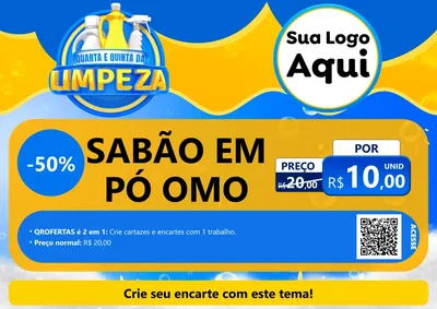 Modelo de Cartaz para Cartaz A4 Horizontal com o tema Quarta e Quinta da Limpeza para Produtos de Limpeza