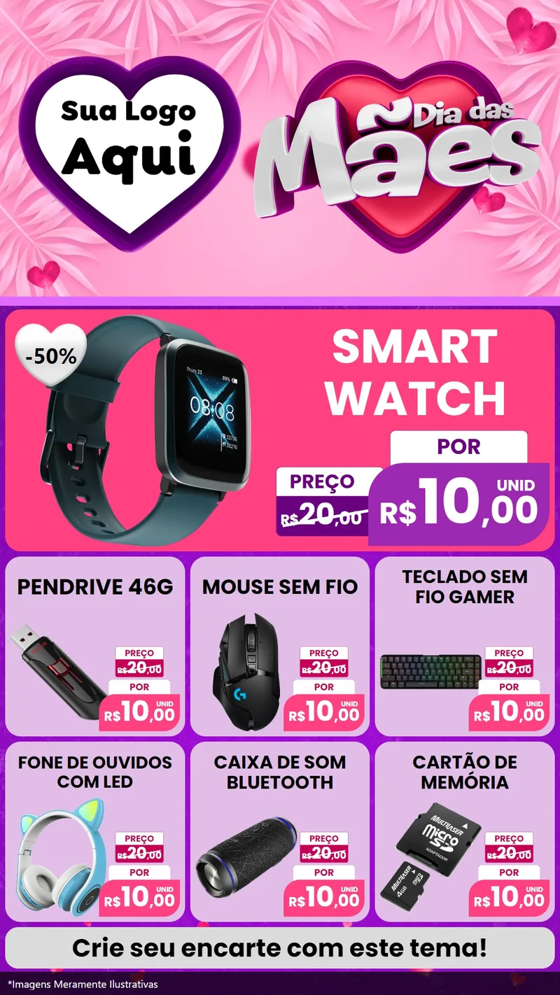 Modelo de Rede Social para Stories com o tema Dia das Mães para Informática