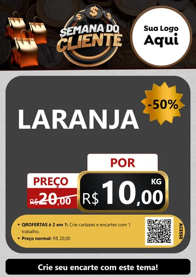 Modelo de Cartaz para Cartaz A4 Vertical com o tema Semana do Cliente para Hortifrúti