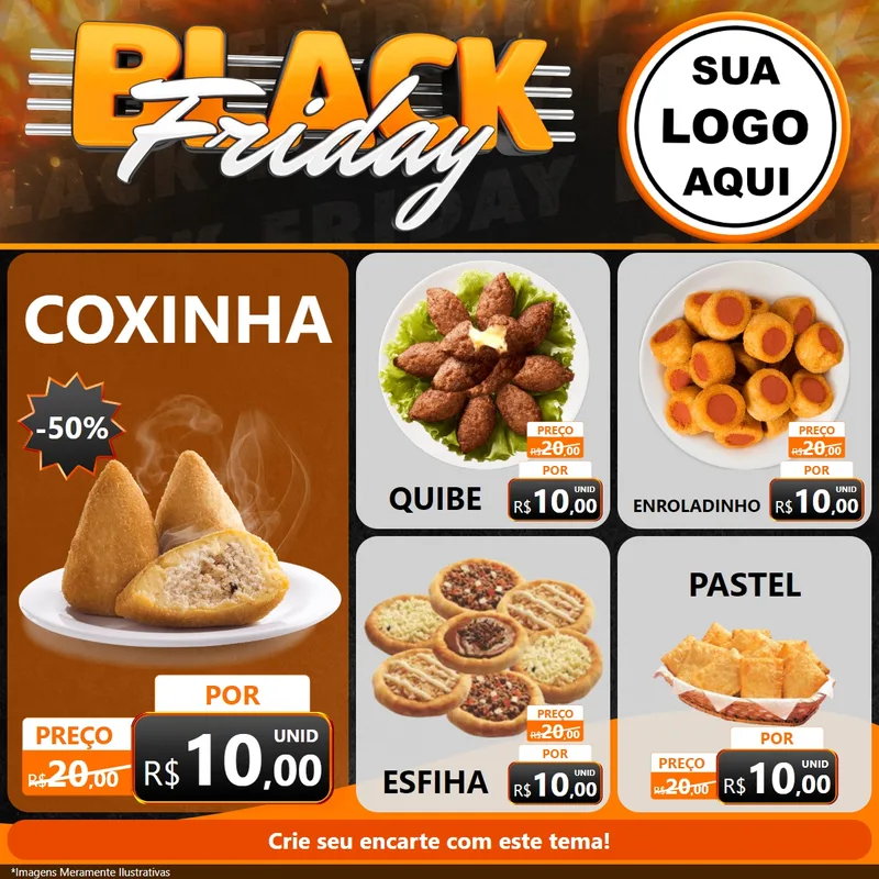 Modelo de Rede Social para Feed Facebook com o tema Black Friday para Salgadaria