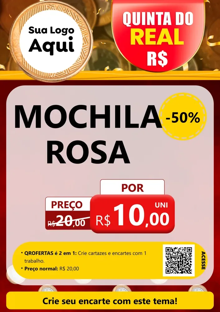 Modelo de Cartaz para Cartaz A4 Vertical com o tema Quinta do Real para Papelaria