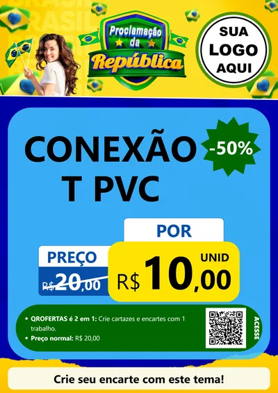 Modelo de Cartaz para Cartaz A4 Vertical com o tema Proclamação da República para Tubos e conexões