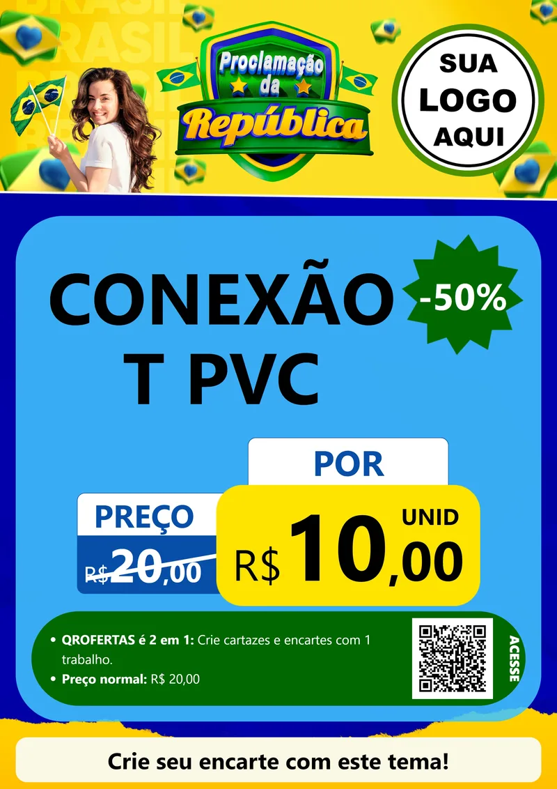 Modelo de Cartaz para Cartaz A4 Vertical com o tema Proclamação da República para Tubos e conexões