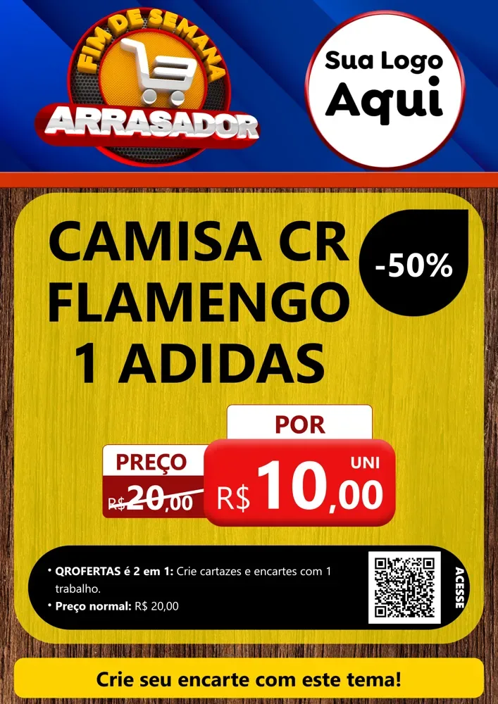 Modelo de Cartaz para Cartaz A4 Vertical com o tema Fim De Semana Arrasador para Roupas e acessórios