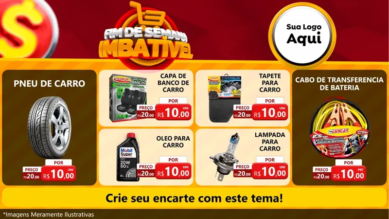 Modelo de TV para TV Horizontal com o tema Fim de Semana Imbatível para Auto peças