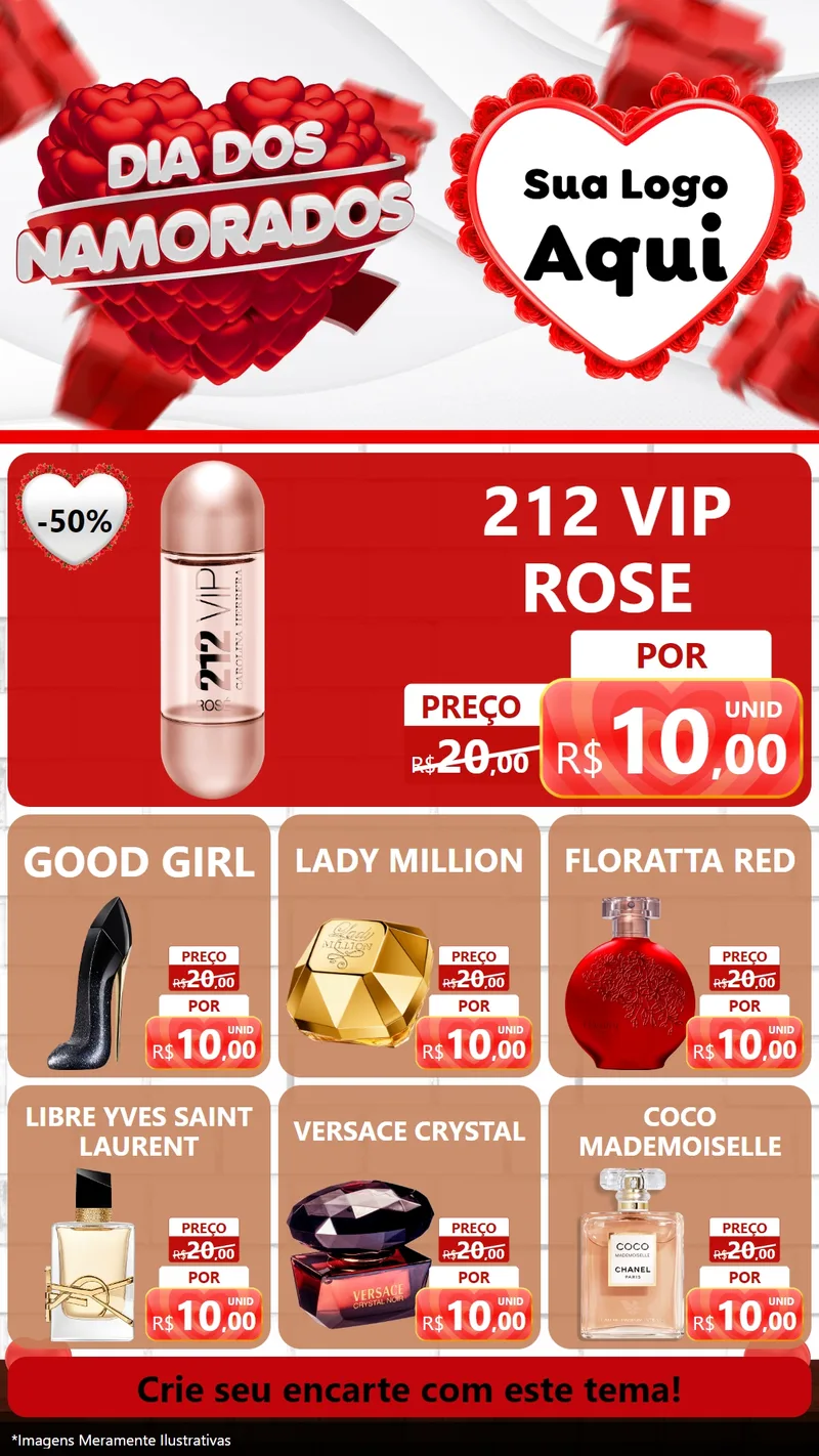 Modelo de Rede Social para Stories com o tema Dia dos Namorados para Perfumes