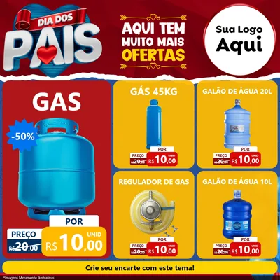 Modelo de Rede Social para Feed Facebook com o tema Dia dos Pais para Água e gás