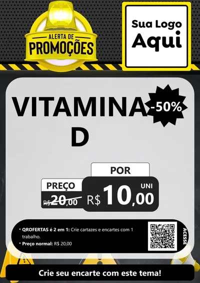 Modelo de Cartaz para Cartaz A4 Vertical com o tema Alerta de Promoções para Farmácia