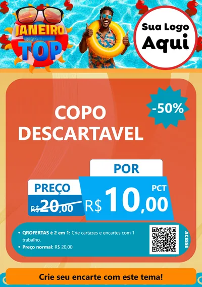 Modelo de Cartaz para Cartaz A4 Vertical com o tema Janeiro Top para Embalagens