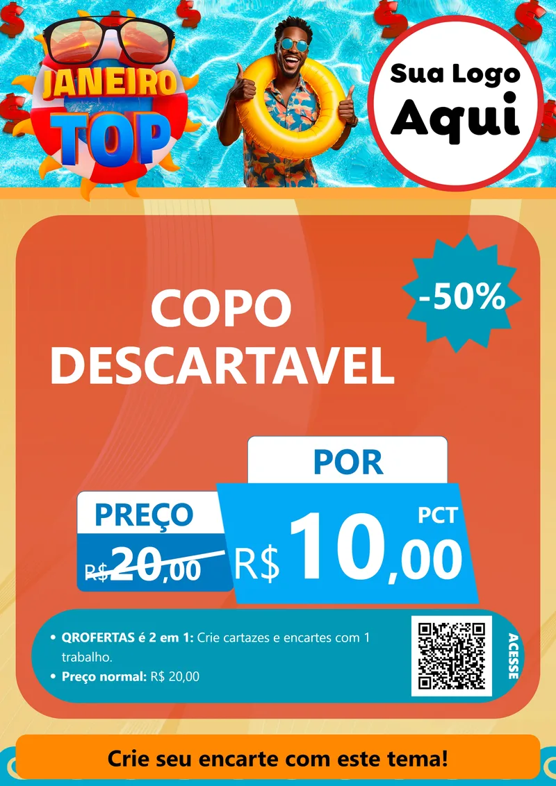 Modelo de Cartaz para Cartaz A4 Vertical com o tema Janeiro Top para Embalagens