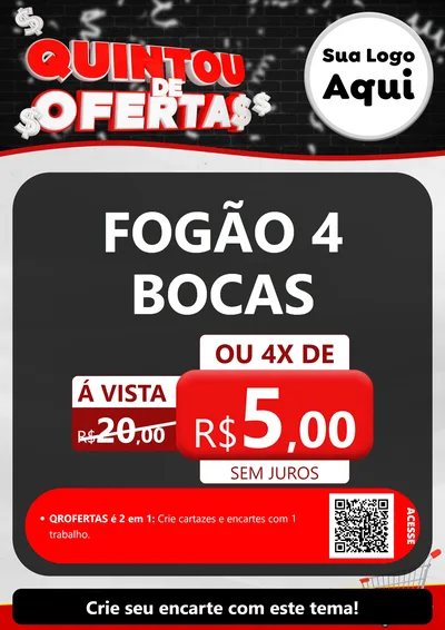 Modelo de Cartaz para Cartaz A4 Vertical com o tema Quintou de Ofertas para Móveis e Eletro