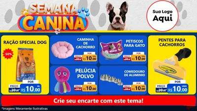 Modelo de TV para TV Horizontal com o tema Semana Canina para Pet Shop
